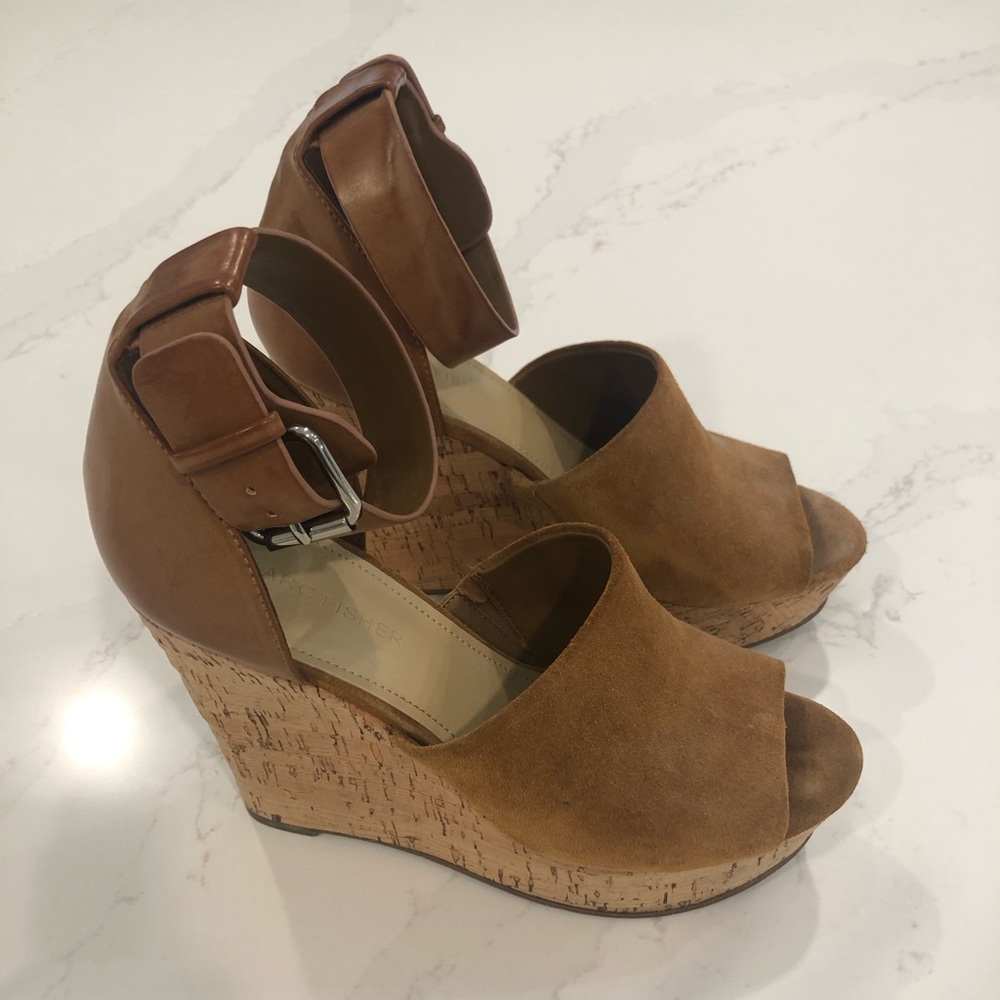Mark Fisher Tan Suede Platform Wedges